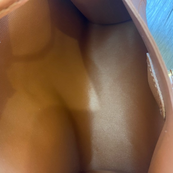 Mini Quilted Embossed Scarf Decor Satchel Bag Brown - Picture 10 of 10